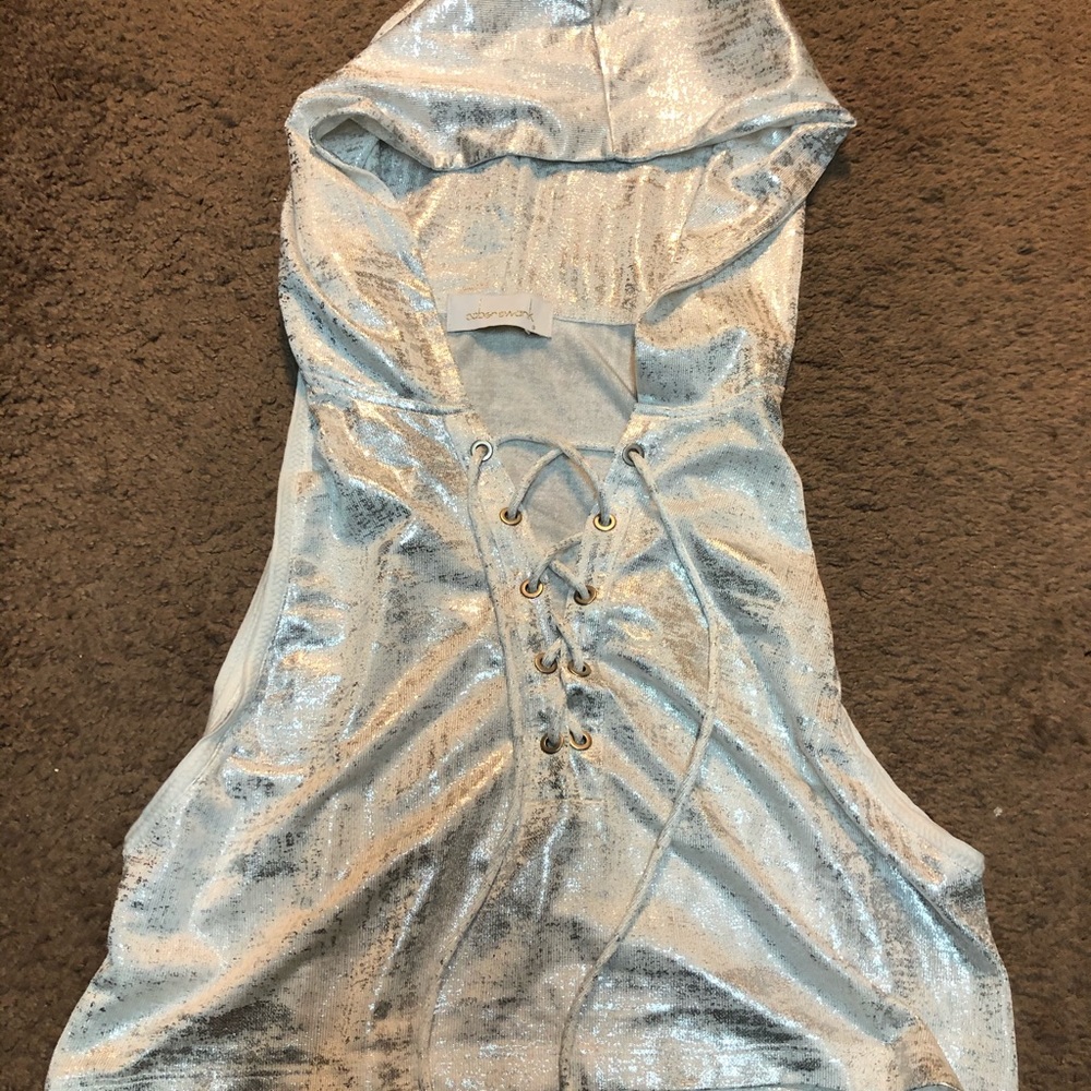 Sleeveless Hooded (slightly) cropped top